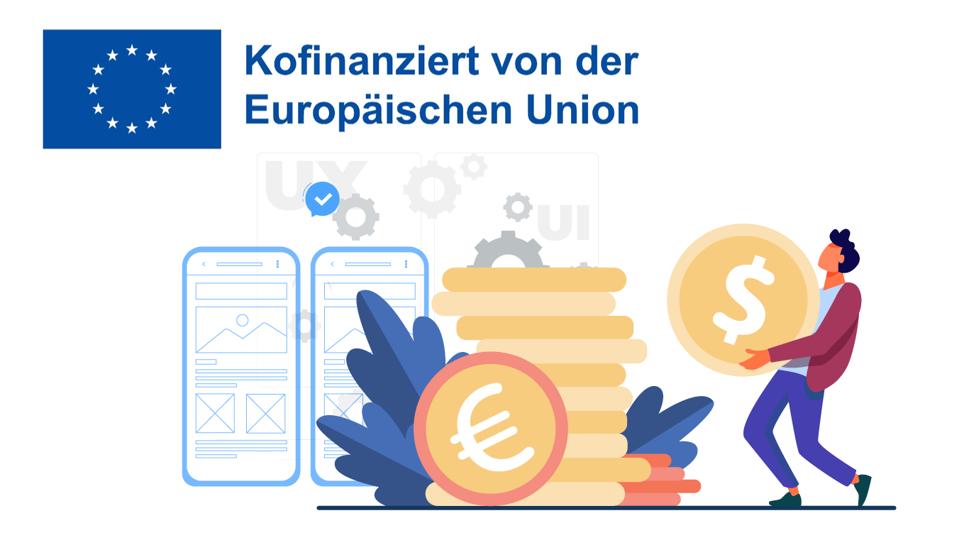 Bild für das EDIH-Projekt mit einem Logo der Europäischen Union als Information für die Kofinanzierung